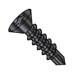8-18X3 Phillips Flat Self Drilling Screw Full Thread Black Zinc (Pack Qty 1,250) BC-0848KPFBZ