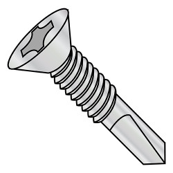 1/4-20X3 Phil Flat Full Thread Self Drill Machine Screw Thread #4 Pt Zinc 1000hr Salt Spray (Pack Qty 700) BC-1448KPFMS4HC