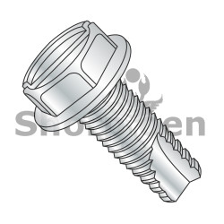 4-40X1/4 Slotted Indented Hex Washer Thread Cutting Screw Type 23 Fully Threaded Zinc (Pack Qty 10,000) BC-04043SW