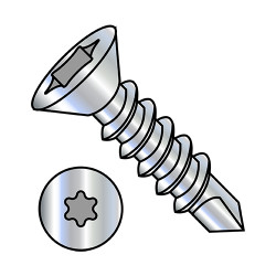 1/4-14X1 1/2 6 Lobe Flat Self Drilling Screw Fully Threaded Zinc (Pack Qty 1,500) BC-1424KTF