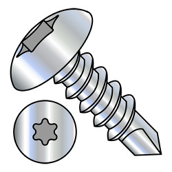 1/4-14X1 6 Lobe Truss Self Drilling Screw Fully Threaded Zinc (Pack Qty 2,000) BC-1416KTT