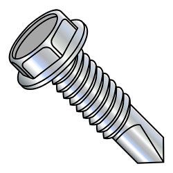 1/4-20X1 1/2 Unslotted Hex washer Self Drilling Screw Full Thread Machine Screw Zinc (Pack Qty 1,250) BC-1424KWMS