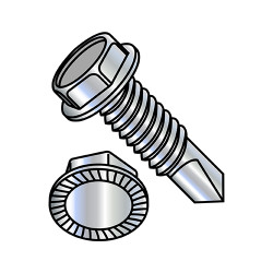 1/4-20X1 1/2 Unslotted Ind Hex washer Serrated Self Drilling Screw Full Thread Zinc (Pack Qty 1,250) BC-1424KWSMS
