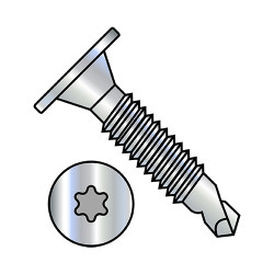 10-24X1 1/2 6 Lobe Wafer Head Self Drilling Screw Machine Screw Thread Full Thread Zinc (Pack Qty 1,000) BC-1024KWTFMS