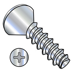 10-14X3/4 Phillips Oval Thread Rolling Screws 48-2 Fully Threaded Zinc And Wax (Pack Qty 3,000) BC-1012LPO