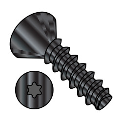 10-14X1 6 Lobe Flat Thread Rolling Screws 48-2 Fully Threaded Black Oxide and Wax (Pack Qty 5,000) BC-1016LTFB