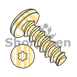 4-20X5/8 6 Lobe Pan Thread Rolling Screws 48-2 Fully Threaded Zinc Yellow And Wax (Pack Qty 10,000) BC-0410LTPY