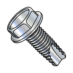 6-32X3/8 Unslotted Indented Hex Washer Thread Cutting Screw Type 23 Fully Threaded Zinc (Pack Qty 10,000) BC-06063W