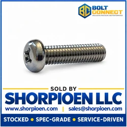 M3-0.5X10 JISB 1111 Metric Phillips Pan Machine Screw Full Thread A2 Stainless Steel (Pack Qty 10,000) BC-MJ310MPPA2