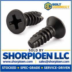 6-20X1/2 Phillips Flat Thread Cutting Screw Type 25 Fully Threaded Black Oxide and Oil (Pack Qty 10,000) BC-06085PFB