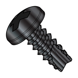 10-16X1/2 Phillips Pan Thread Cutting Screw Type 25 Fully Threaded Black Oxide and Oil (Pack Qty 8,000) BC-10085PPB