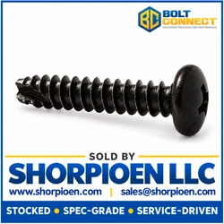 2-32X5/16 Phillips Pan Thread Cutting Screw Type 25 Fully Threaded Black Zinc (Pack Qty 10,000) BC-02055PPBZ