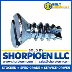 6-20X3/8 Slotted Flat Thread Cutting Screw Type 25 Fully Threaded Zinc (Pack Qty 10,000) BC-06065SF