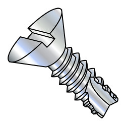 6-20X3/8 Slotted Flat Thread Cutting Screw Type 25 Fully Threaded Zinc (Pack Qty 10,000) BC-06065SF