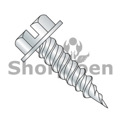 6-18X3/8 Slotted Ind Hex washer 1/4" Across The Flats Full Thread Self Piercing Screw Sharp Point Zinc (Pack Qty 10,000) BC-0606PSW