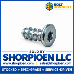 4-24X1/4 6 Lobe Flat Undercut Thread Cutting Screw Type 25 Fully Threaded Zinc (Pack Qty 10,000) BC-04045TU