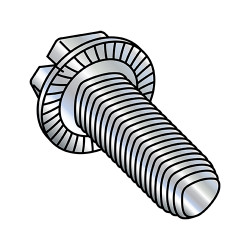 1/4-20X1 1/2 Slotted Ind Hex Washer Serrated Thread Rolling Screws Thread Roll Fully Thread Zinc Wax (Pack Qty 1,500) BC-1424RSWS