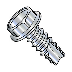 1/4-14X1 1/2 Unslotted Indented Hex Washer Thread Cutting Screw Type 25 Fully Threaded Zinc A (Pack Qty 1,250) BC-14245W