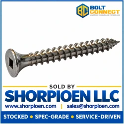 10-8X1 1/2 Bugle Square Recess Course Thread Type 17 Point Deck Screw 18-8 Stainless Steel (Pack Qty 1,500) BC-10247DQG188