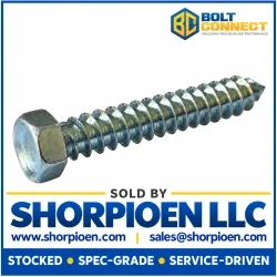1/4-14X1 1/2 Indented Hex Unslotted Self Tapping Screw Type A B Fully Threaded Zinc (Pack Qty 1,000) BC-1424ABH