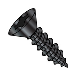 10-16X1 Phillips Flat Self Tapping Screw Type A B Fully Threaded Black Zinc (Pack Qty 6,000) BC-1016ABPFBZ