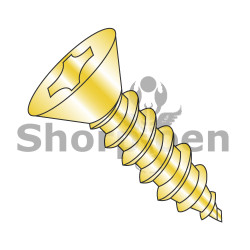 6-20X3/4 Phillips Flat Self Tapping Screw Type AB Fully Threaded Zinc Yellow And (Pack Qty 10,000) BC-0612ABPFY