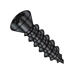 8-18X1 Phillips Oval Self Tapping Screw Type A B Number Six Head Fully Thread Black Oxide (Pack Qty 7,000) BC-0816ABPO6B