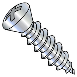 10-16X3/4 Phillips Oval Number 8 Head Self Tapping Screw Type AB Full Thread Zinc (Pack Qty 6,000) BC-1012ABPO8