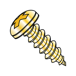 10-16X1/2 Phillips Pan Self Tapping Screw Type A B Fully Threaded Zinc Yellow and (Pack Qty 8,000) BC-1008ABPPY
