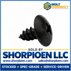 1/4-14X1 1/2 Phillips Full Contour Truss Self Taping Screw Type A B Full Threaded Black Oxide (Pack Qty 1,000) BC-1424ABPTB