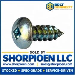 1/4-14X1/2 Square Recess Pan Self Tapping Screw Type A B Fully Threaded Zinc (Pack Qty 4,000) BC-1408ABQP