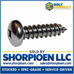 10-16X3/8 Square Pan Self Tapping Screw Type A B Fully Threaded 18 8 Stainless Steel (Pack Qty 4,000) BC-1006ABQP188