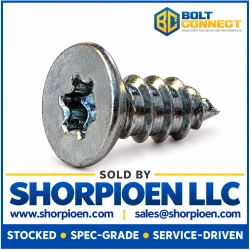 1/4-14X1/2 Six Lobe Flat Undercut Self Tapping Screw Type A B Fully Threaded Zinc (Pack Qty 4,000) BC-1408ABTU