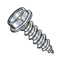 4-24X1/2 Unslotted Indented Hex Washer Self Tapping Screw Type AB Fully Threaded Zinc An (Pack Qty 10,000) BC-0408ABW