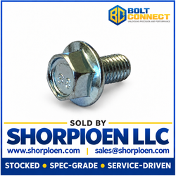 M10-1.5X20 Metric Din 6921 Class 8.8 Indent Hex Flanged Washer Serrated Screw Full Thread Zinc (Pack Qty 500) BC-M1020MWW8