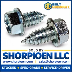 1/4-14X1 1/4 Unslotted Indented Hex Washer Serrated Self Tap Screw Type AB Full Thread Zinc (Pack Qty 2,000) BC-1420ABWS
