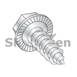 1/4-14X5/8 A/F.428-.437 Hd Hgt .172-.190 Unslotted Hex Washer Serrated Self Full Thread Tap AB Zinc (Pack Qty 3,000) BC-141007ABWS