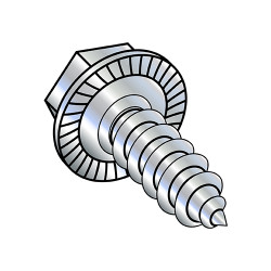 1/4-14X1 A/F.428-.437 Hd Hgt .172-.190 Unslotted Hex Washer Serrated Self Full Thread Tap AB Zinc (Pack Qty 2,000) BC-141607ABWS
