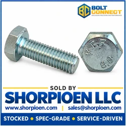 M10-1.50 x 10 Din 933 8.8 Fully Threaded Hex Cap Screw Zinc (Pack Qty 100) BC-M1010D9338 P