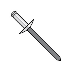 1/8X.03-.12 Large Flange Aluminum Rivet With Steel Mandrel (Pack Qty 10,000) BC-ADS42L