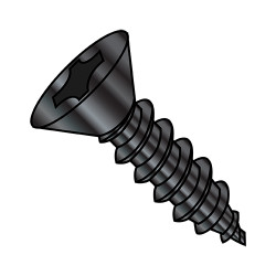 10-12X1 1/2 Phillips Flat Self Tap Screw Type A Full Thread 18 8 Stainless Steel Black Oxide (Pack Qty 2,000) BC-1024APF188B