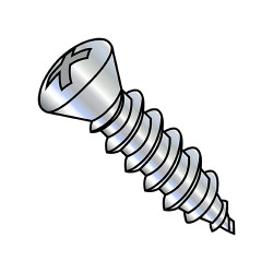 10-12X1 1/2 Phillips Oval Self Tapping Screw Type A Number Six Head Fully Thread Zinc (Pack Qty 4,000) BC-1024APO6