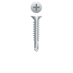 10-16 x 1 410 Stainless Steel Phillips Flat Head, Self-Drilling, Passivated & Waxed Point# 3 (Pack Qty 160) 4F104I