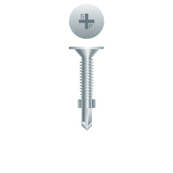 10-24 x 1-7/16 Phillips Wafer Head with Wings, Zinc Plated Point# 3 (Pack Qty 100) R107I