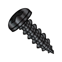 10-12X1 1/2 Phillips Pan Self Tapping Screw Type A Fully Threaded Black Zinc (Pack Qty 3,000) BC-1024APPBZ