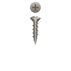 6 x 5/8 Woodworking Phillips Oval Head Particle Board Screw, Hinge Screw, Plain (Pack Qty 25000) 610OL