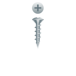 6 x 5/8 Woodworking Phillips Oval Head Particle Board Screw, Hinge Screw, Zinc Plated (Pack Qty 25000) 610OLZ