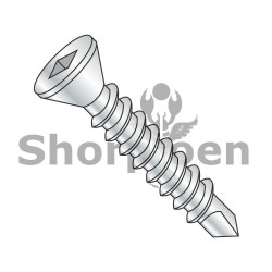 1/4-14X1 1/2  Square Drive Flat Trim Head Self Drilling Screw Full Thread Zinc and Bake (Pack of 1500) BC-1424KQFT