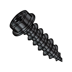 10-12X1/2 Phillips Indented Hex Washer Self Tapping Screw Type A Full Threaded Black Oxide (Pack Qty 8,000) BC-1008APWB