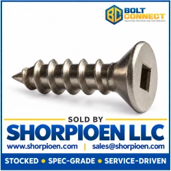 10-12X1 1/2 Square Flat Self Tapping Screw Type A Fully Threaded 18-8 Stainless Steel (Pack Qty 2,000) BC-1024AQF188